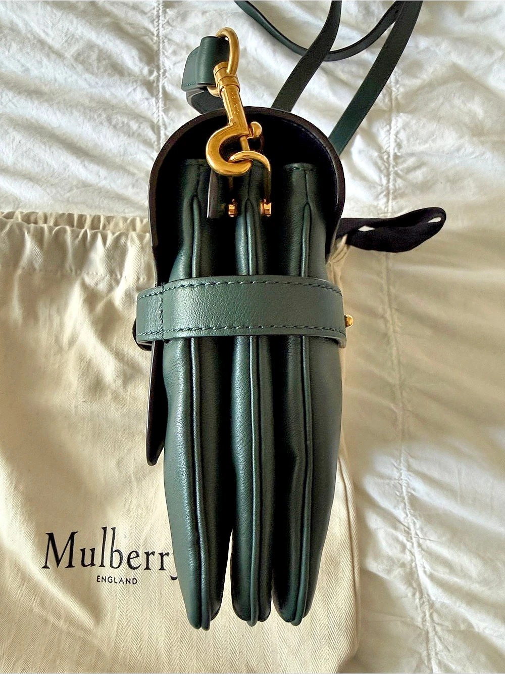 Mulberry Belted Bayswater Satchel - Mulberry Green Leather - Excellent Cond. - Picture 4 of 12